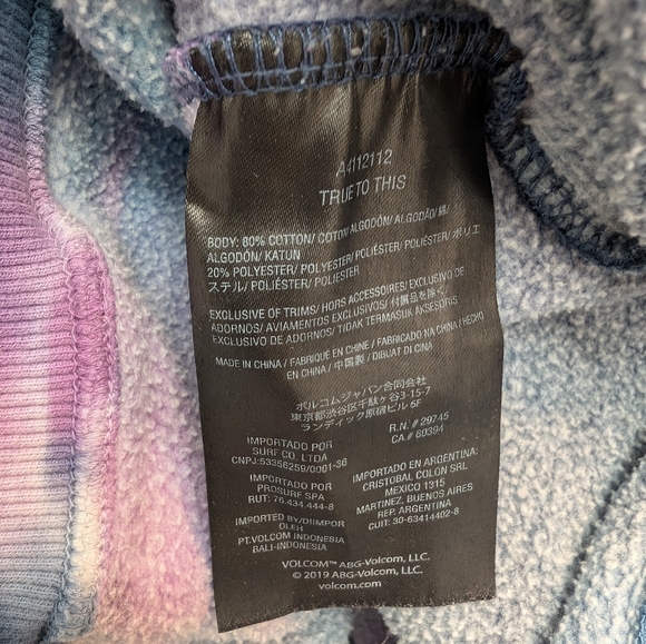 Volcom Blue and Purple Tie-Dye Hoodie - Picture 5 of 7